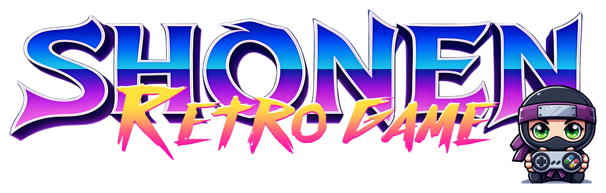 Logo Shonen Retro Game avec mascotte